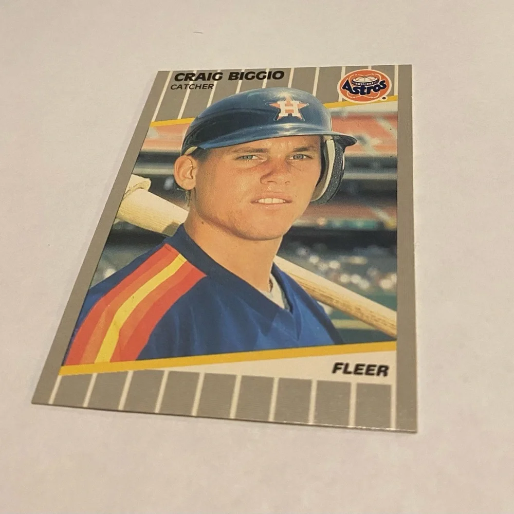 Craig Biggio Rookie RC 1989 Fleer Baseball Card Vintage Collectible